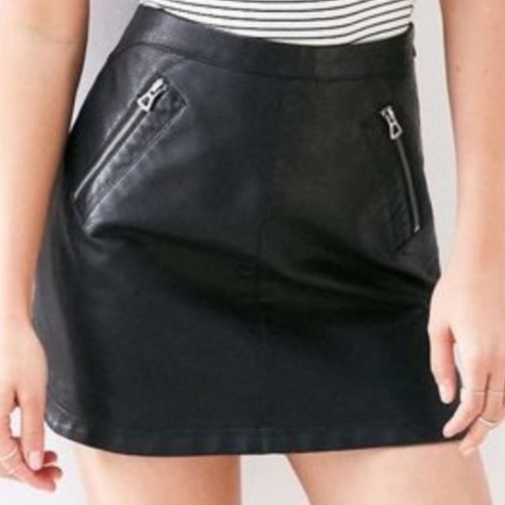 silence+noise vegan leather skirt